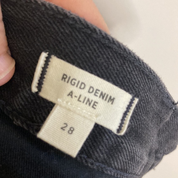 New Madewell Skirt Womens 28 Black Rigid Denim A Line Mini Jean Denim Skirt - Picture 10 of 13
